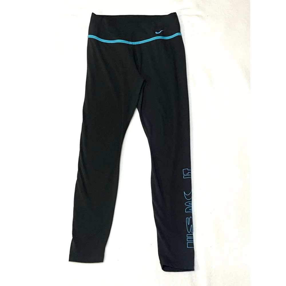 Women's Nike Black & Blue Just Do It Dri-Fit Leggings M